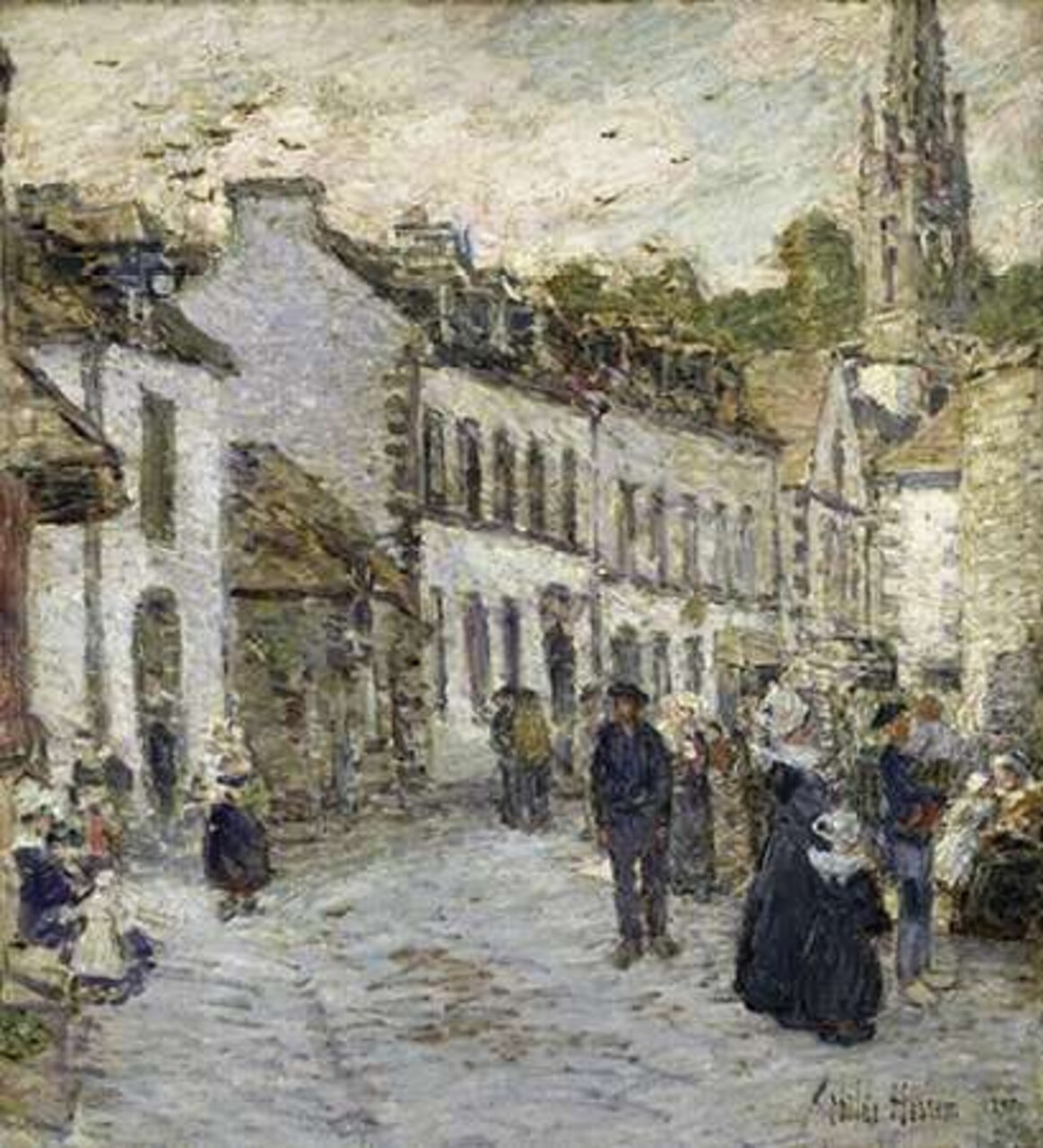 Street In Pont Aven In Evening Poster Print by Childe Hassam - Item # VARPDX277858